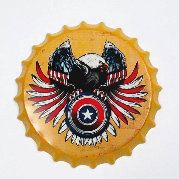 US Eagle Beer Cap Metal Tin Sign Poster