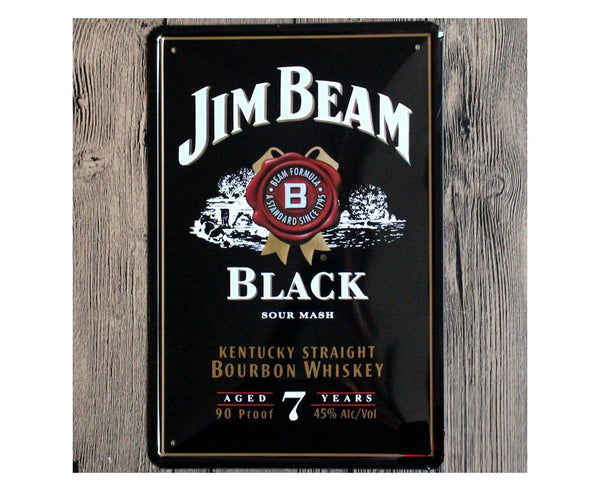 Jim Beam Black Whiskey Metal Tin Sign Poster