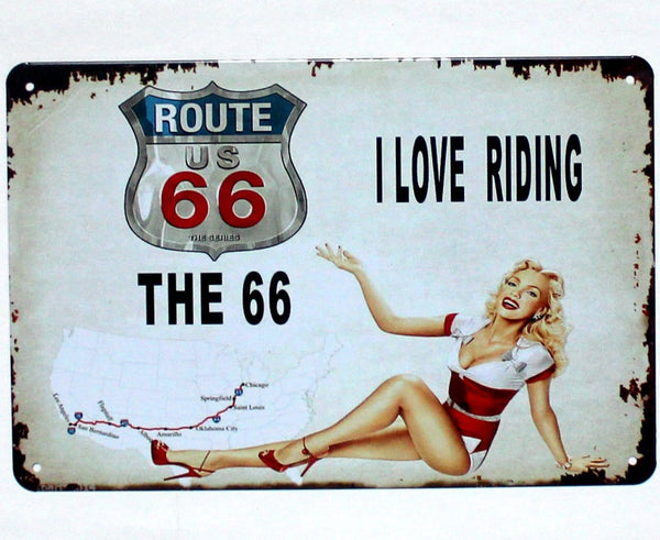Route 66 Metal Tin Poster