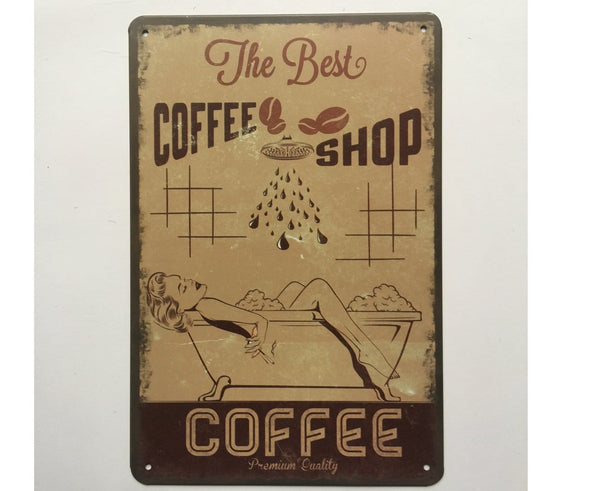 Best Coffee Shop Metal Tin poster