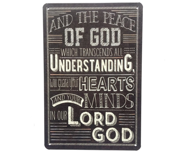 Peace of God Quote Metal Tin Poster