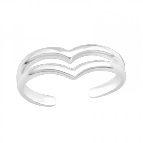 Silver V Shape Adjustable Toe Ring