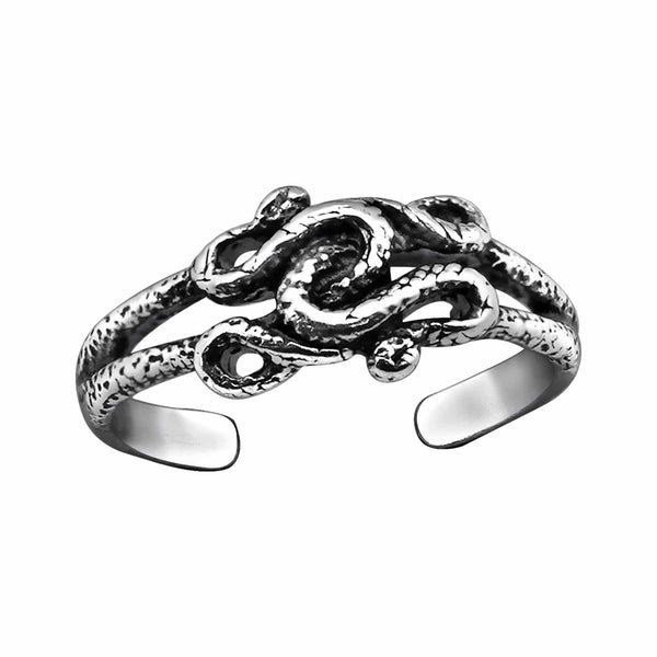 Silver Snake Adjustable Toe Ring