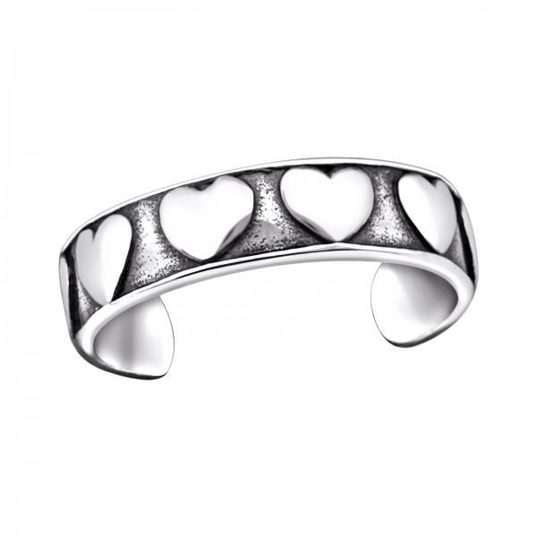 Silver Heart Adjustable Toe Ring