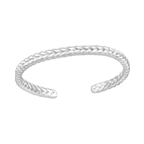 Silver Braided  Toe Ring