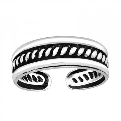 Silver Rope Adjustable Toe Ring