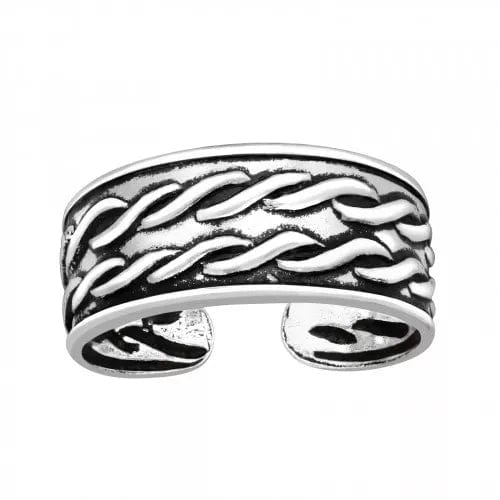 Silver Rope Adjustable Toe Ring