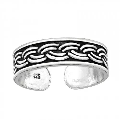 Silver Braided Adjustable Toe Ring