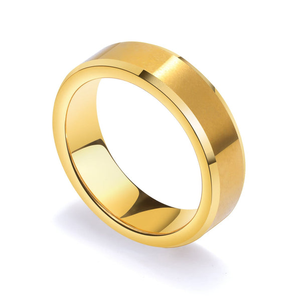 Tungsten Wedding Band Gold   Ring
