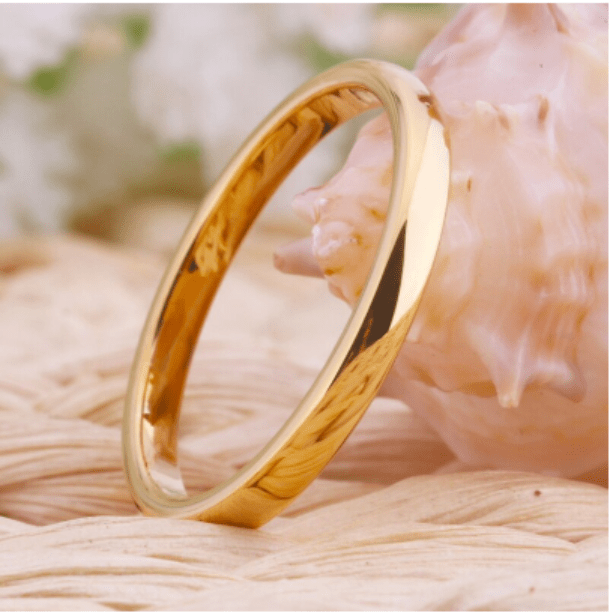 Tungsten Gold Wedding Rings for Women