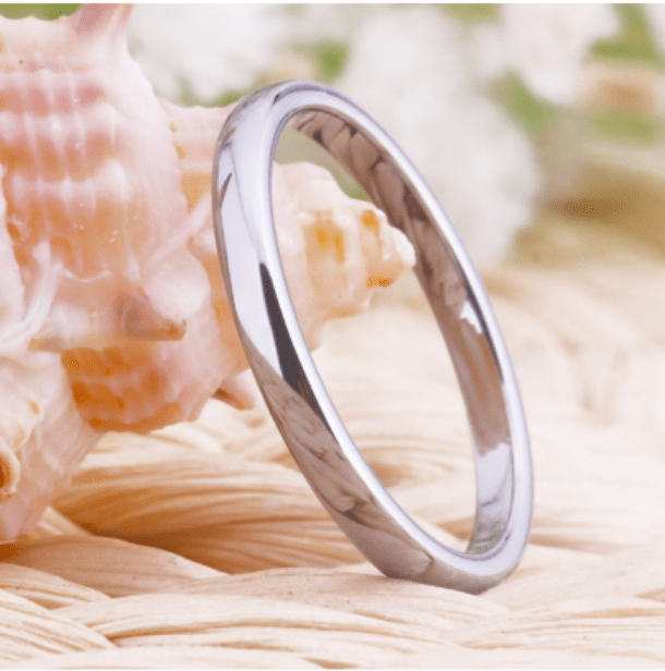 Tungsten 2 mm Sliver Wedding Rings for Women