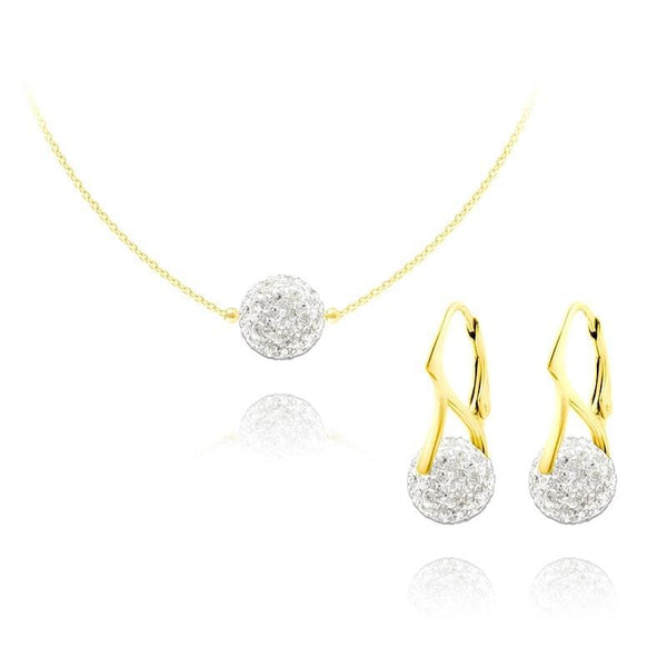 24K Gold Crystal Ball Jewellery Set