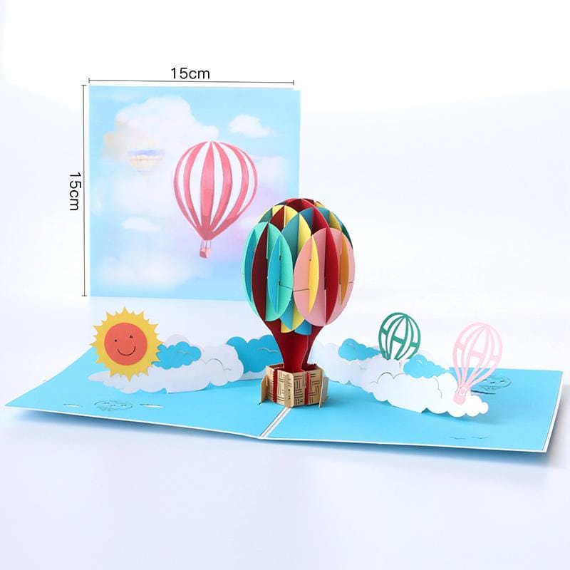 Fire Balloon 3D Pop Up Greeting Card