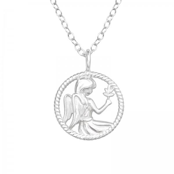 Silver Virgo Zodiac Sign Necklace