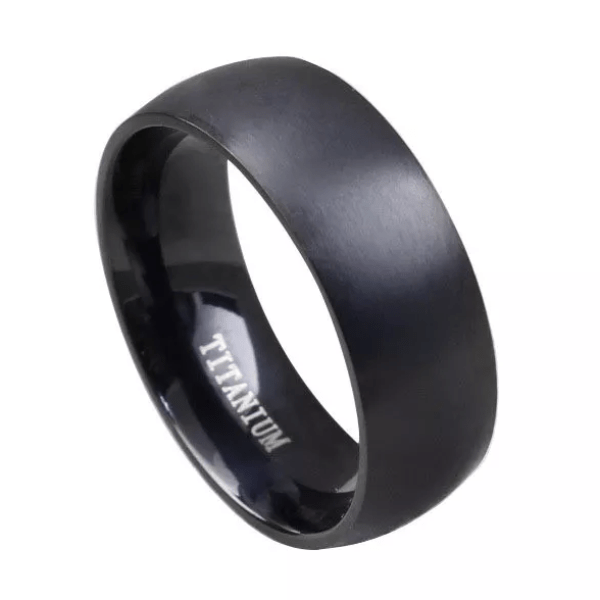Mens Black Titanium  Ring