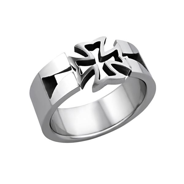 Steel Celtic Cross Ring
