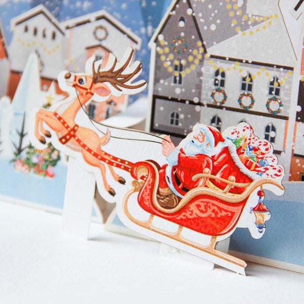 Santa Ride Card 3D Pop Up Greeting Card
