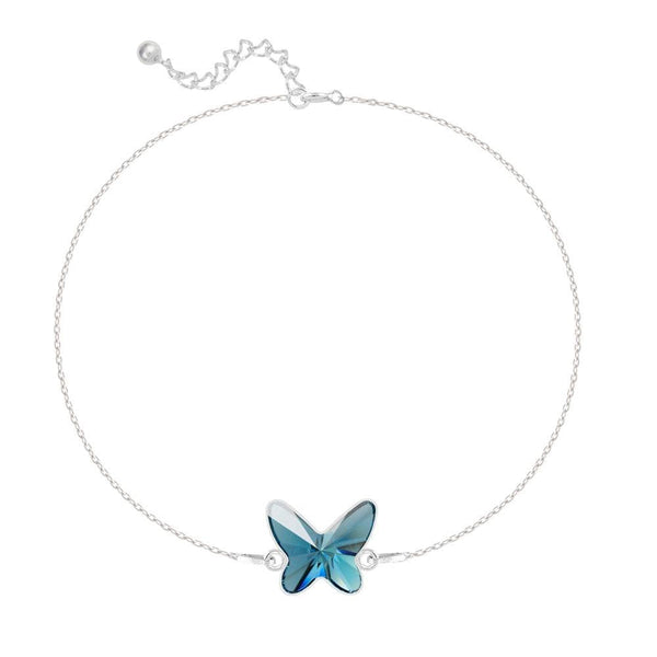 Silver Blue Butterfly Bracelet 