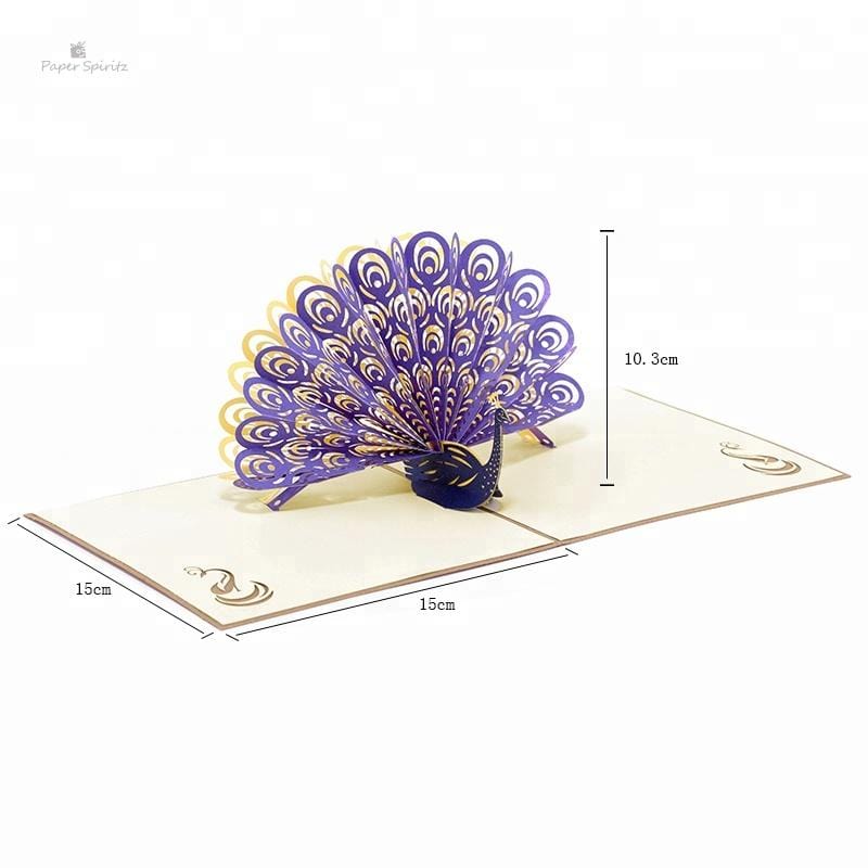 Peacock 3D Pop Up Greeting Card