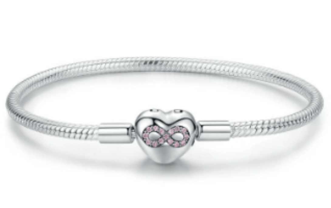Sterling Silver Heart Infinity Bracelet