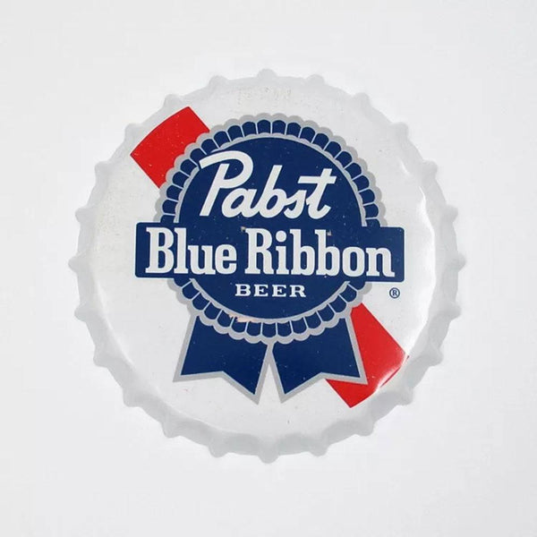 Pabst  Blue Ribbon Beer Cap Metal Tin Sign Poster