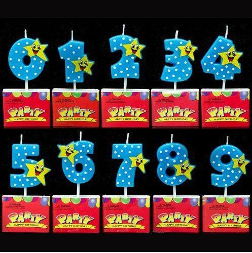 Star Birthday Candle Numbers - Blue