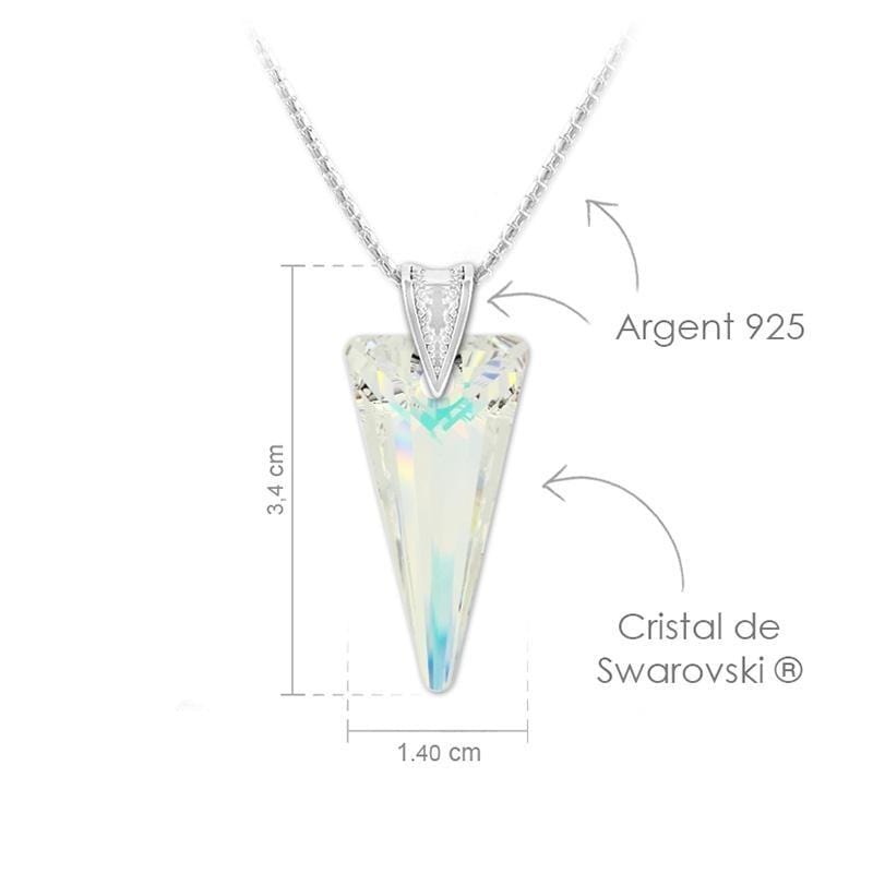 Silver Agular  Necklace With Swarovski Crystal