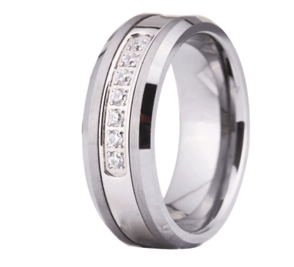Men Crystal Engagement Wedding Ring for Men