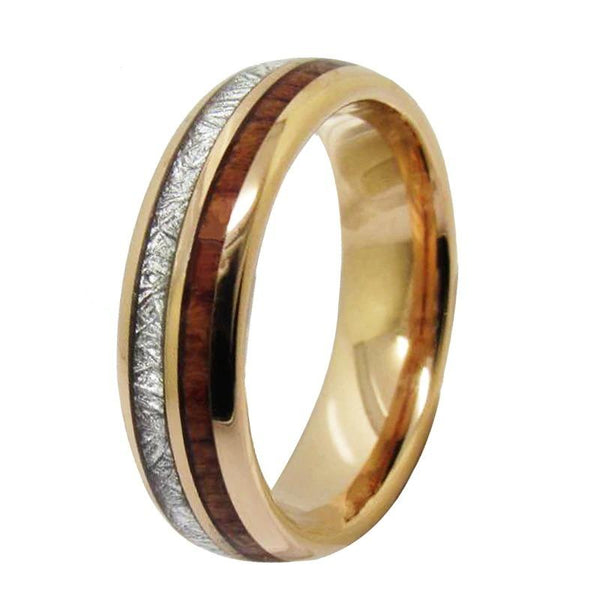 Tungsten Wood Inlay 6mm  Engagement Ring