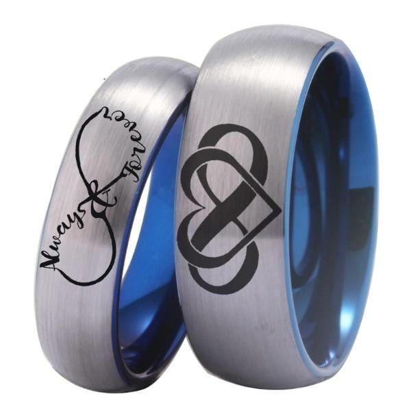 Tungsten 6mm Always and Forever Wedding Bands