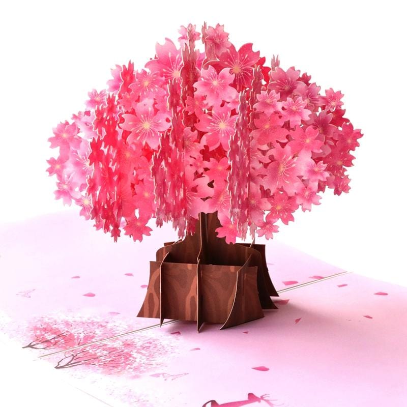 Romantic Cherry Blossom 3D Pop Up Greeting Card