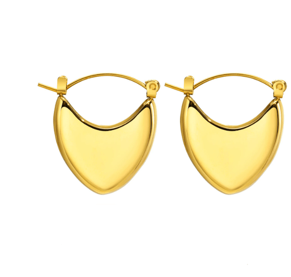 Gold Heart Hoop Earrings for Women