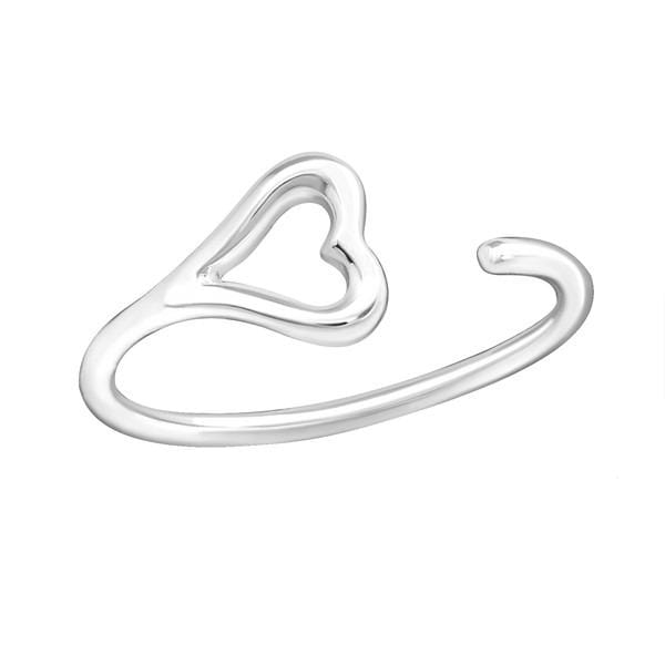 Silver Heart Midi Ring