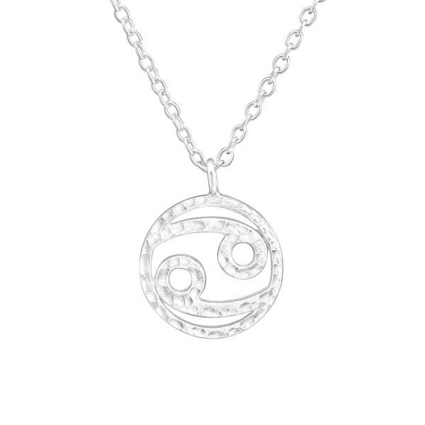 Silver Cancer Zodiac Sign Necklace