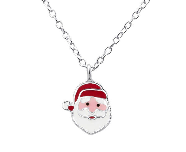 Kids Silver Santa Claus Necklace