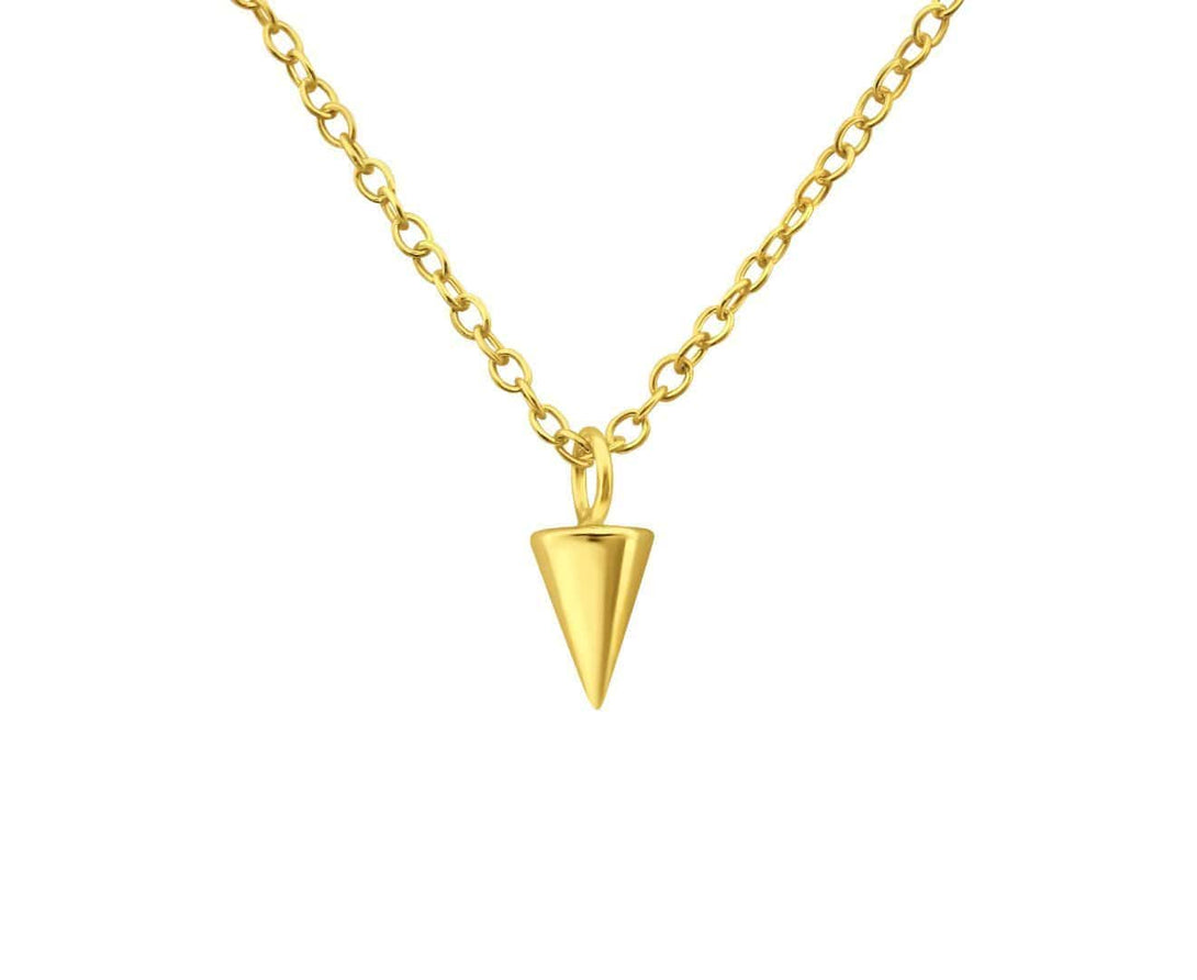 Sterling Silver Gold Plated Cone Necklace