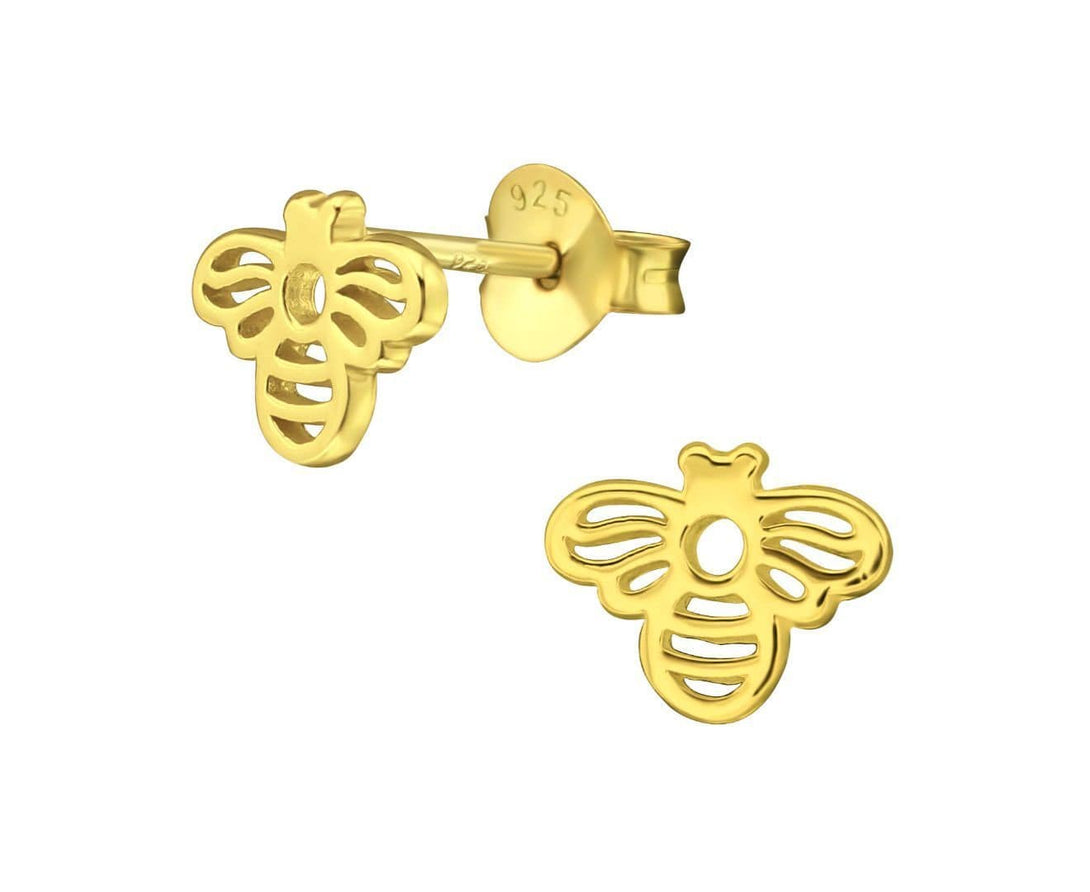 Gold Plated Silver Bee Earrings