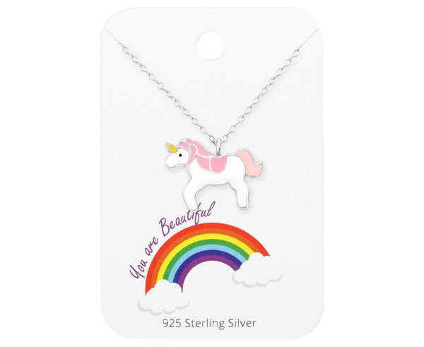 Kids sterling silver unicorn necklace