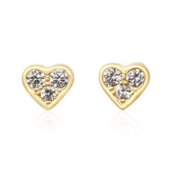 Gemstone Encrusted Heart Earrings