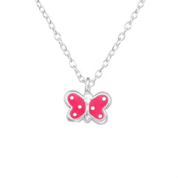 Silver Butterfly Necklace for Girls