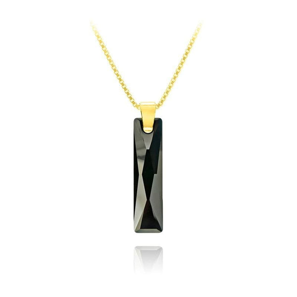 Jet And 24K Gold Necklace