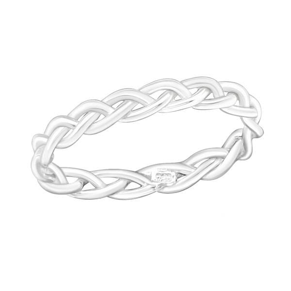 Silver Braided Midi Ring