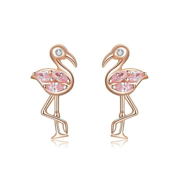 Rose Gold Flamingo Earrings