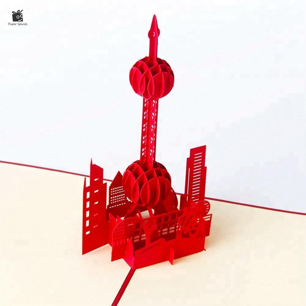 The Oriental Pearl Tower 3D Pop Up Greeting Card