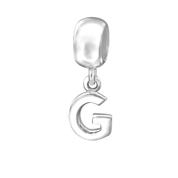 Silver Hanging "G" Charm Bead 