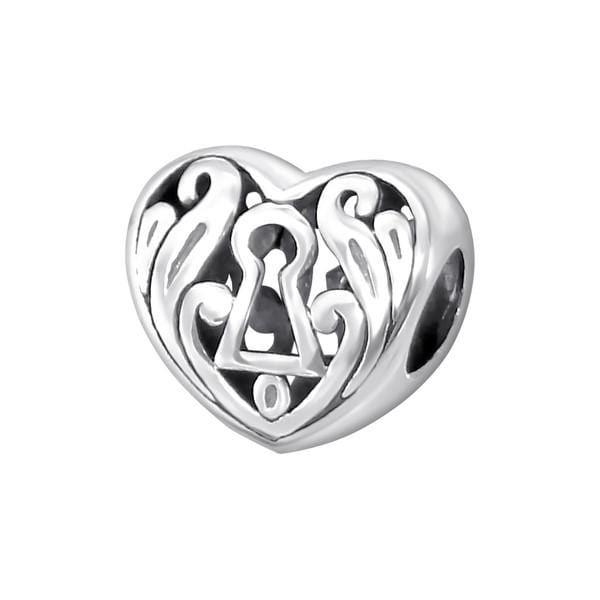 Silver Heart Charm Bead