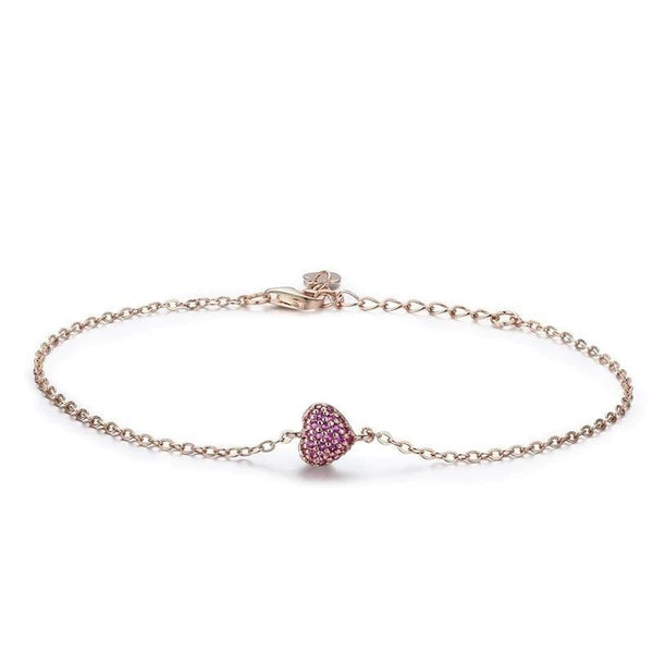 Rose Gold Crystal Heart Bracelet