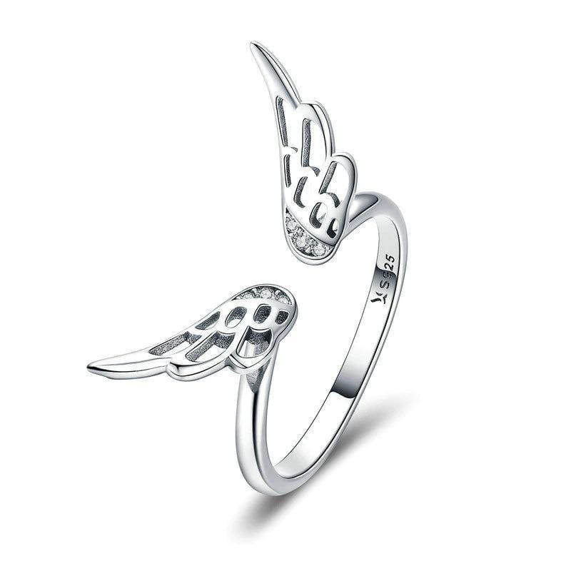 Silver wings Adjustable Engagement Ring