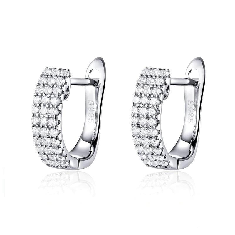 Silver and Crystal Stud Earrings
