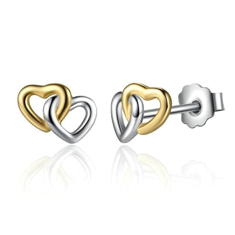 Two-Tone Heart Studs